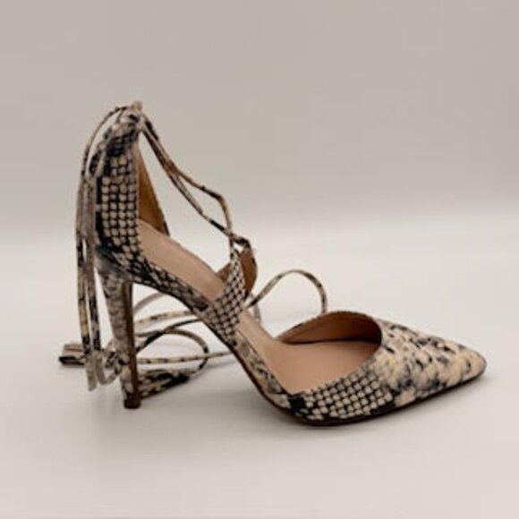 Charlotte Russe Faux Snake Print Lace-Up Stiletto Heels Women’s Size 8M - Picture 5 of 12